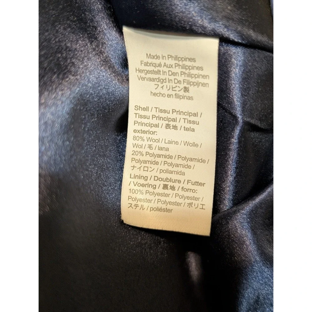 J.Crew Nello Gori Italian Stadium Cloth Wool Blend‎ Hooded Coat Black Size 2 - Picture 5 of 5